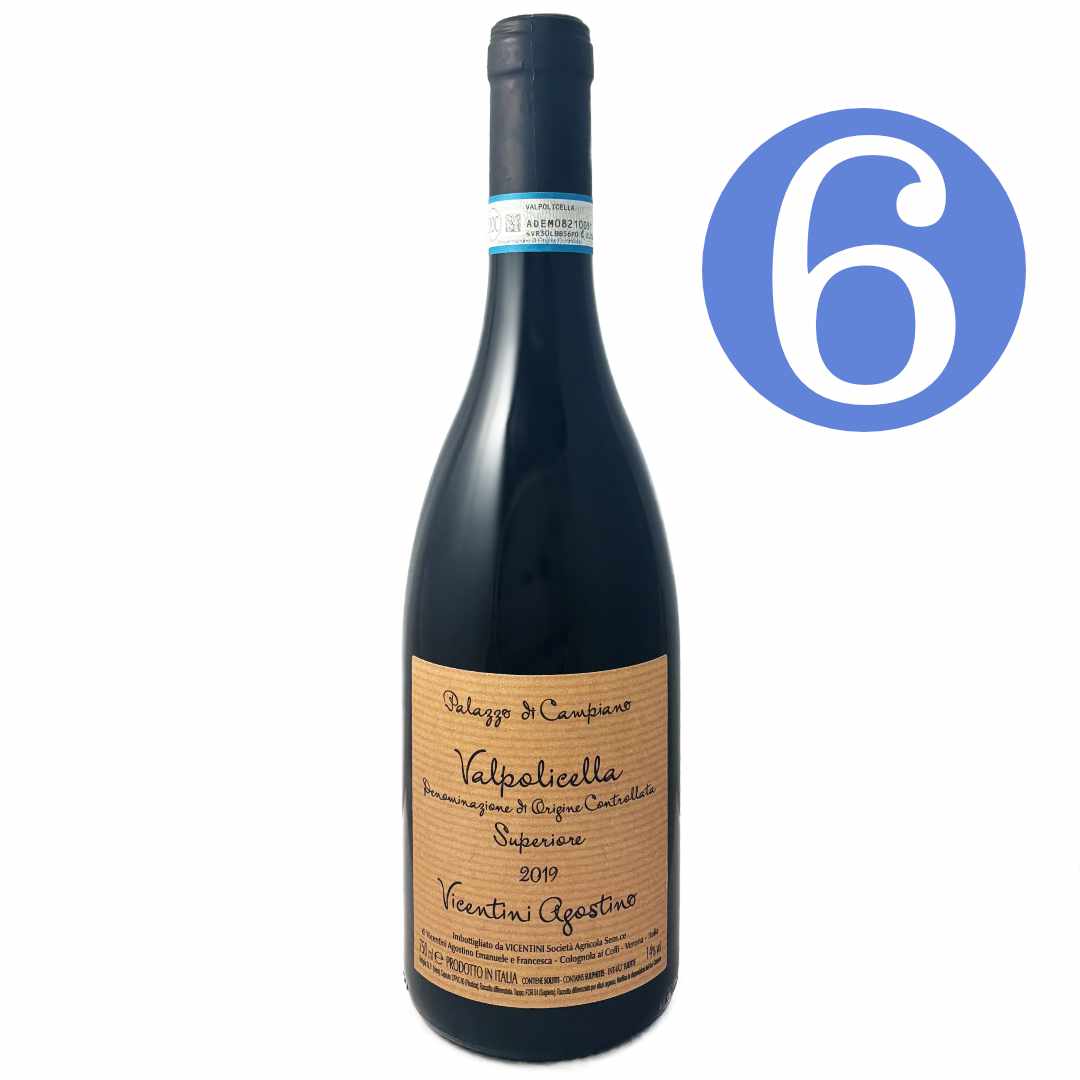 Vicentini Valpolicella Superiore Palazzo di Campiano 2019 high altitude single vineyard Valpolicella medium bodied elegant red wine 6 bottle case