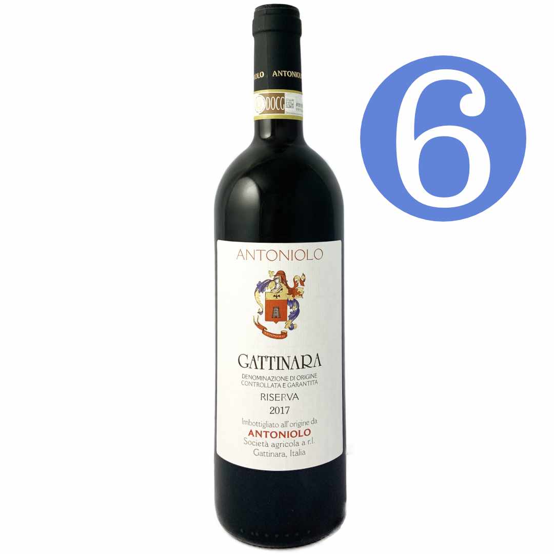 Antoniolo. Gattinara Riserva 'San Francesco' single vineyard Nebbiolo from the Alto Piemonte 6 bottle case