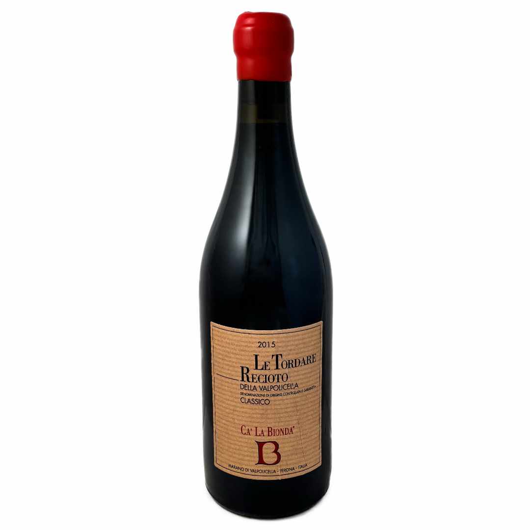 Ca la Bionda. Recioto della Valpolicella Classico 'Le Tordare' Full bodied sweet red wine made using the apassimento process in the Veneto, Italy