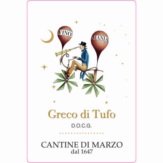 Cantine di Marzo Greco di Tufo Le Vigne. Italian dry white wine. Campania, Italy this is the new label introduced in 2025