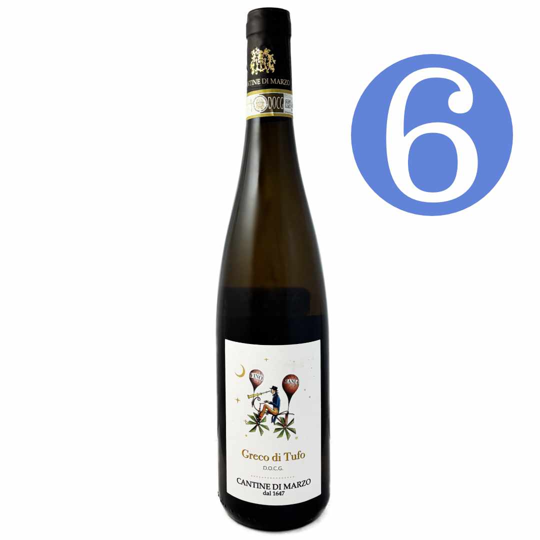 Cantine di Marzo Greco di Tufo Le Vigne 6 bottle case offer image Italian dry white wine from Campania in Southwest Italy
