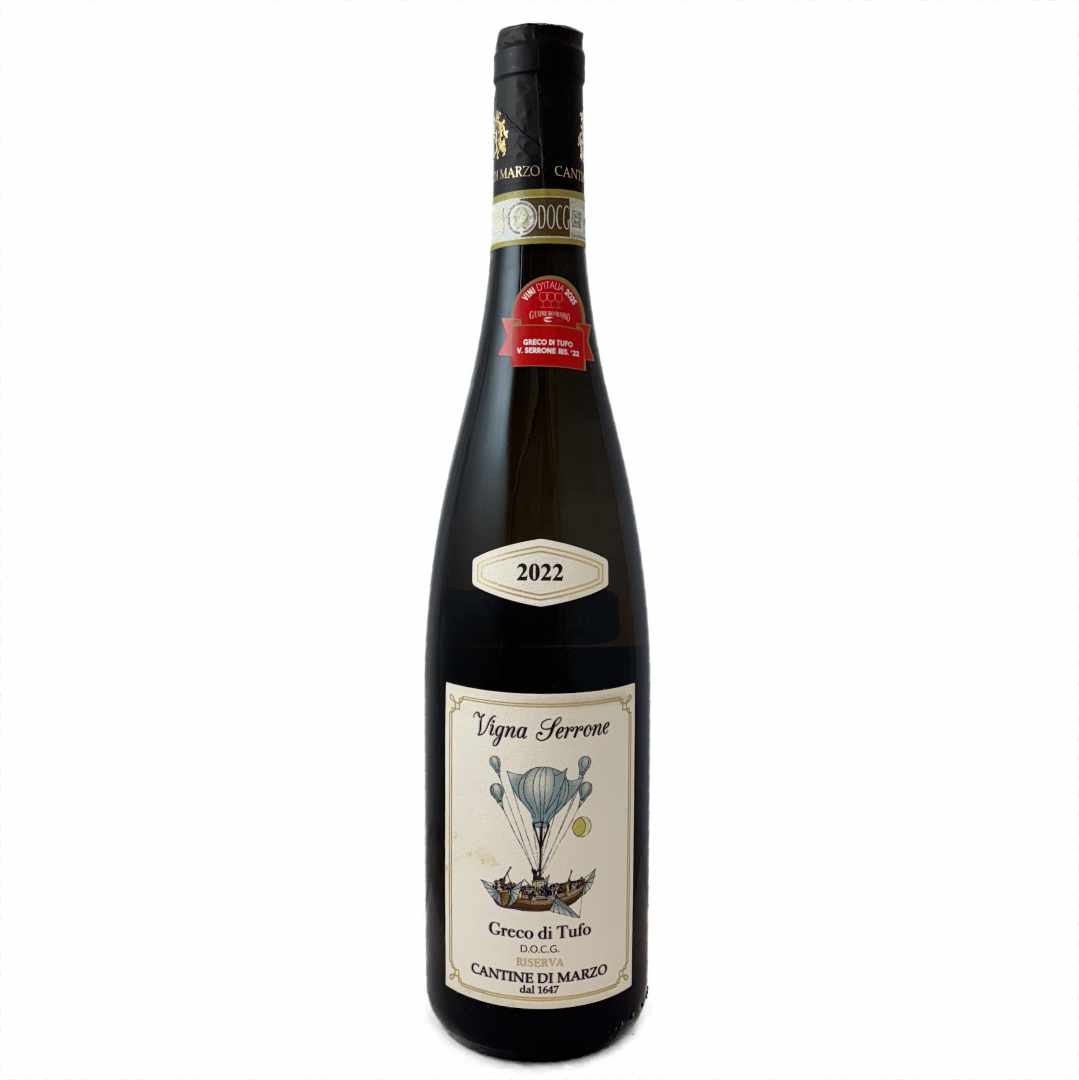 di Marzo Greco di Tufo Colle Serrone. Italian dry white wine. Campania, Italy Gmbero Rosso 3 glasses Tre Bicchierre