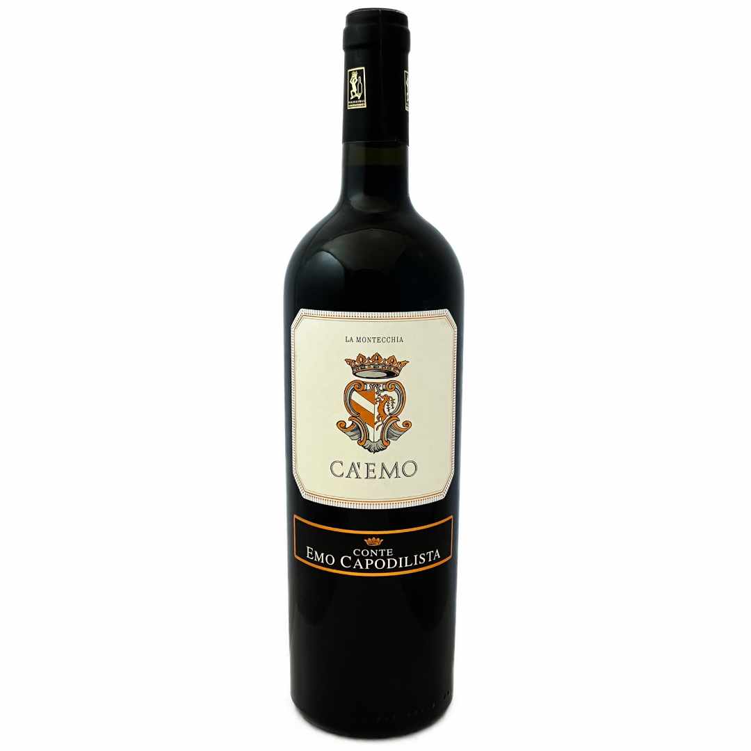 Conte Emo Capdilista Ca'Emo a medium bodied red wine from the Colli Euganei in the Veneto region of northeast italy made from a mainly Bordeaux blend of Merlot Cabernet Sauvignon Cabernet Franc and Raboso grape varieties grown on volcanic soils at La Montecchia who make sustainable artisan wines