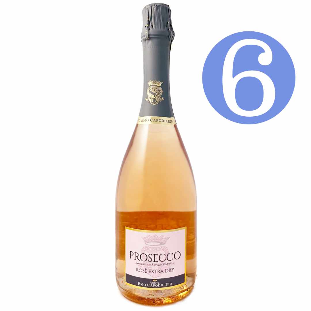 Conte Emo Capodilista. Prosecco Rose DOC Italian sparkling wine has a 6 bottle offer at Bat and Bottle
