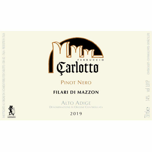 Ferruccio Carlotto. La Filari di Mazzon Pinot Noir elegant medium bodied red wine from the Dolomites