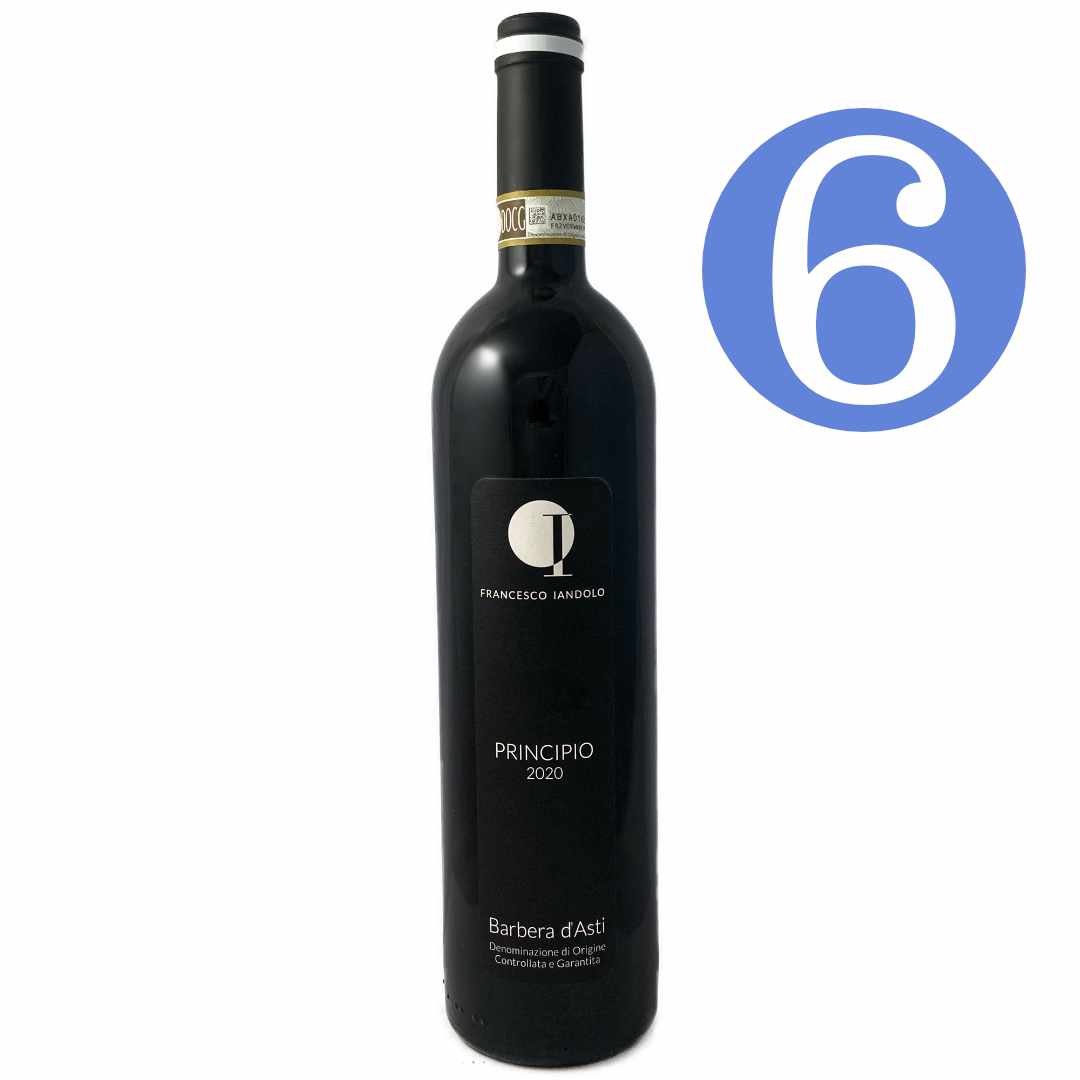 Francesco Iandolo Barbera d'Asti Principio 2020 6 bottle case artisan producer of Barbera and Timorasso medium bodied Italian red wine from Piemonte