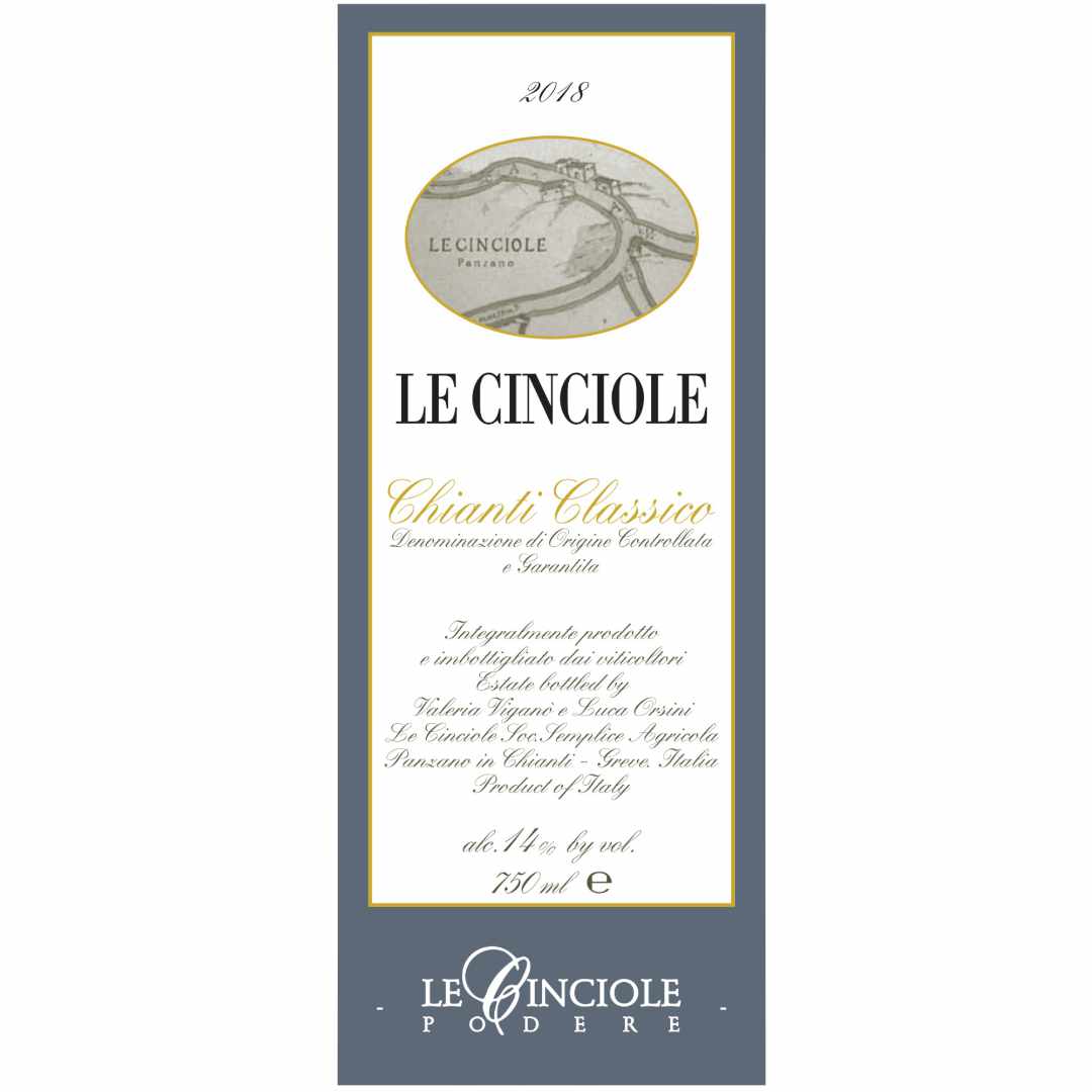 Le Cinciole Chianti Classico 2018 high altitude biodynamic sangiovese from Tuscany, a medium bodied dry red Italian wine imported by Bat and Bottle