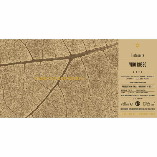 Vigneti Costacurta Tintaunita 2020 label an unwooded medium bodied Nebbiolo from the Alto Piemonte area of Ghemme and Sizzano