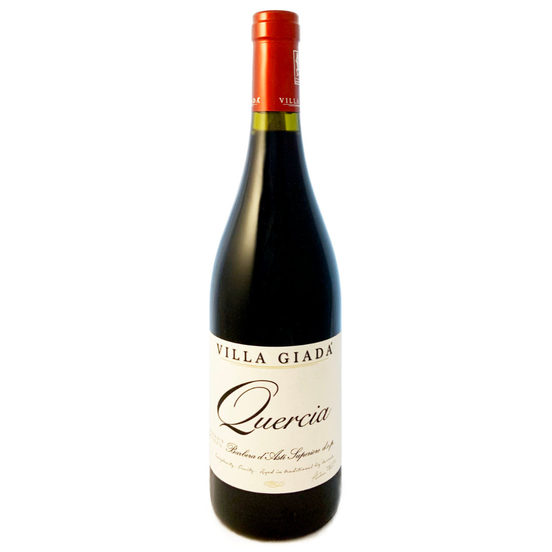 La Quercia, a single vineyard Barbera D'Asti superiore from Villa Giada, Canelli, Asti Piemonte. Brilliant Italian wine