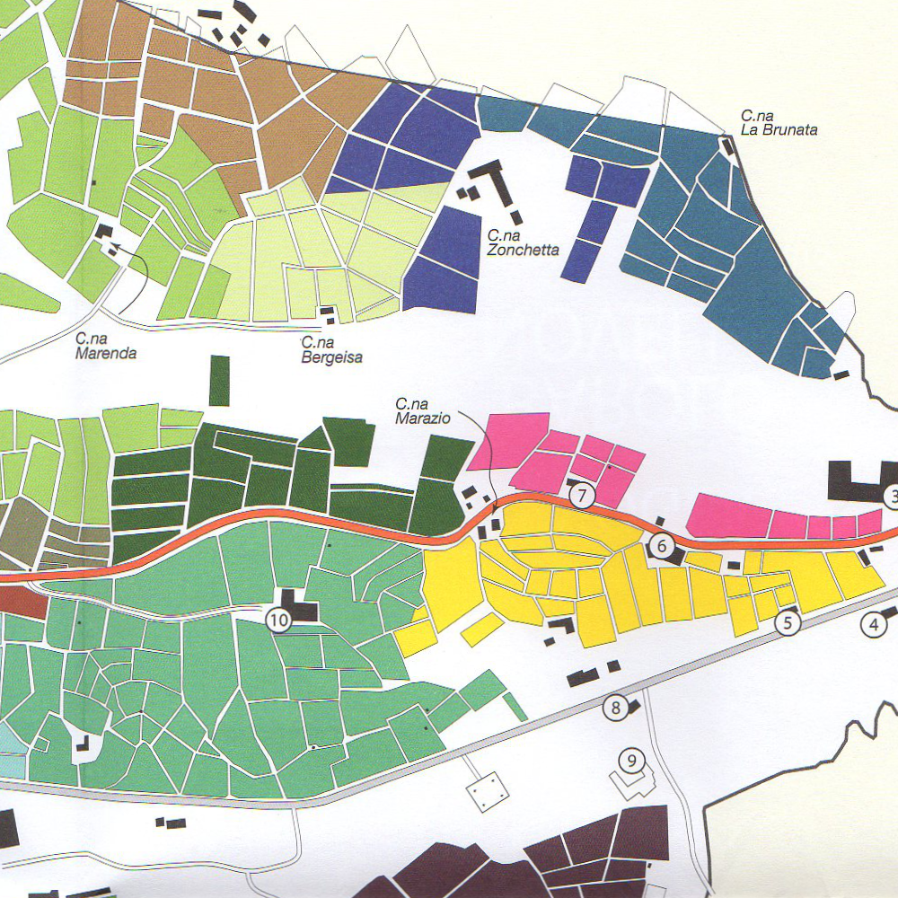Alessandro Masnaghetti Wine Map. Barolo Serralunga d'Alba, Piemonte, Italy
