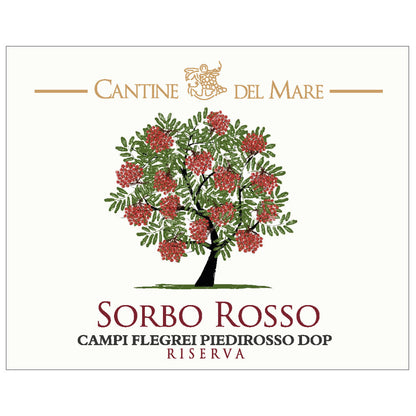 Cantine del Mare. Piedirosso Riserva Campi Flegrei 'Sorbo Rosso' a medium bodied dry red wine from west of Naples