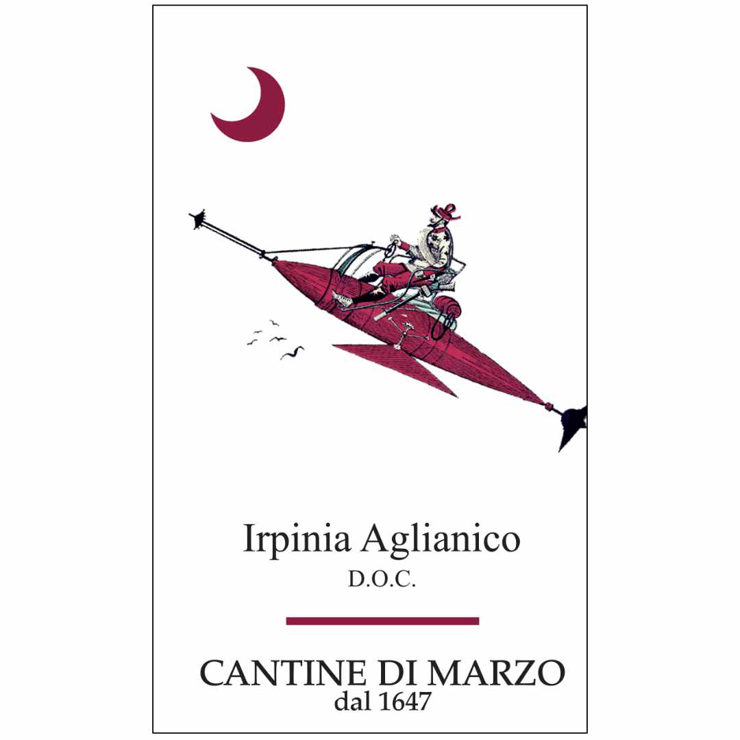 Cantine di Marzo Aglianico Irpinia Selezioni. Italian full red wine. Tufo, Campania, Italy