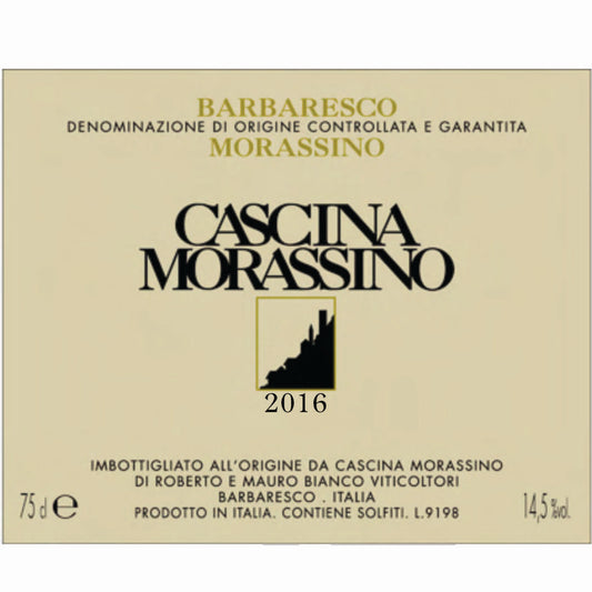 Cascina Morassino. Barbaresco 2016 Nebbiolo grown in the Langhe a dry medium bodied red wine from north west Italy