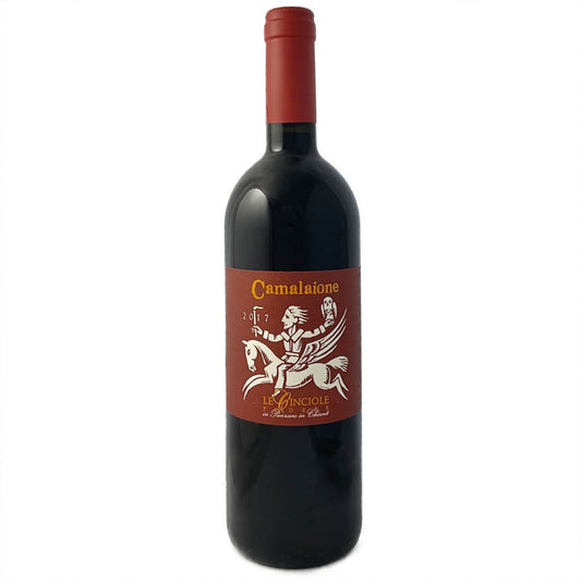 Le Cinciole Camalaione 2017 high altitude super-Tuscan full bodied red wine from Cabernet Sauvignon Merlot and Syrah certified organic farming along biodynamic principals imported by Bat and Bottle