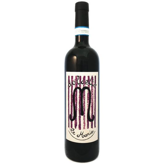 Le Marie Dolcetto Pinerolese DOC Fresh with a firm slap of tart berry fruit liquorice and ripe herb mint and walnut a light to medium bodied dry red wine from under Monviso, Piemonte