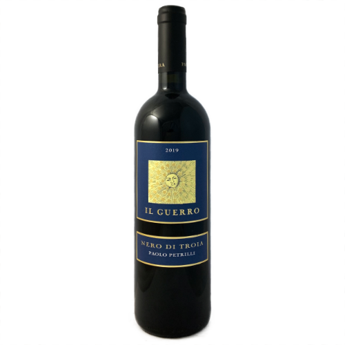 Paolo Petrilli Il Guerro 2019 pure barrel aged Nero di Troia from Daunia Puglia, full bodied Italian red wine. Imported by Bat and Bottle