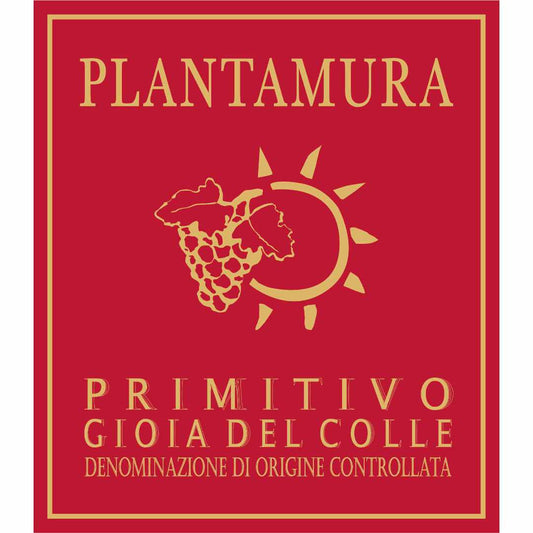 Plantamura. Gioia del Colle Primitivo 'Parco Largo' Full bodied Italian red wine from Puglia/ Apuglia Made from organically grown grapes.