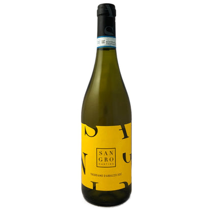 Cantina Sangro Trebbiano d'Abruzzo a fresh dry Italian white wine from the Southern Abruzzo imported by Bat and Bottle