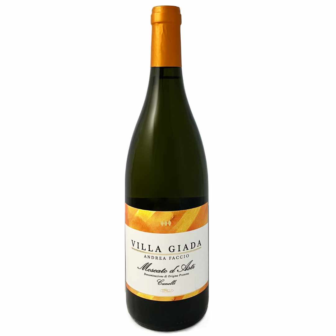 Villa Giada Moscato d'Asti Canelli made by Andrea Faccio a 5% alcohol sweet aromatic sparkling wine from Piemonte Italy