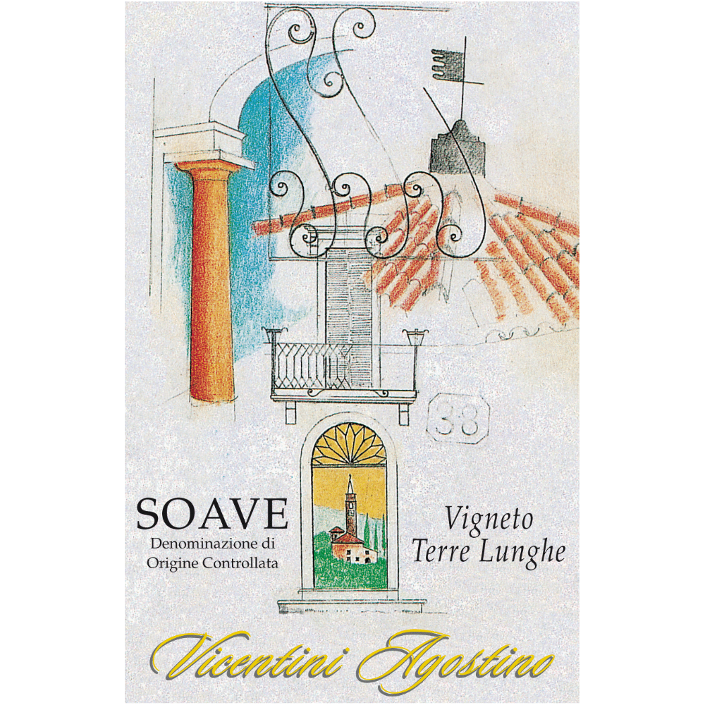 Agostino Vicentini Soave Terrelunghe Veneto Garganega Wine Label