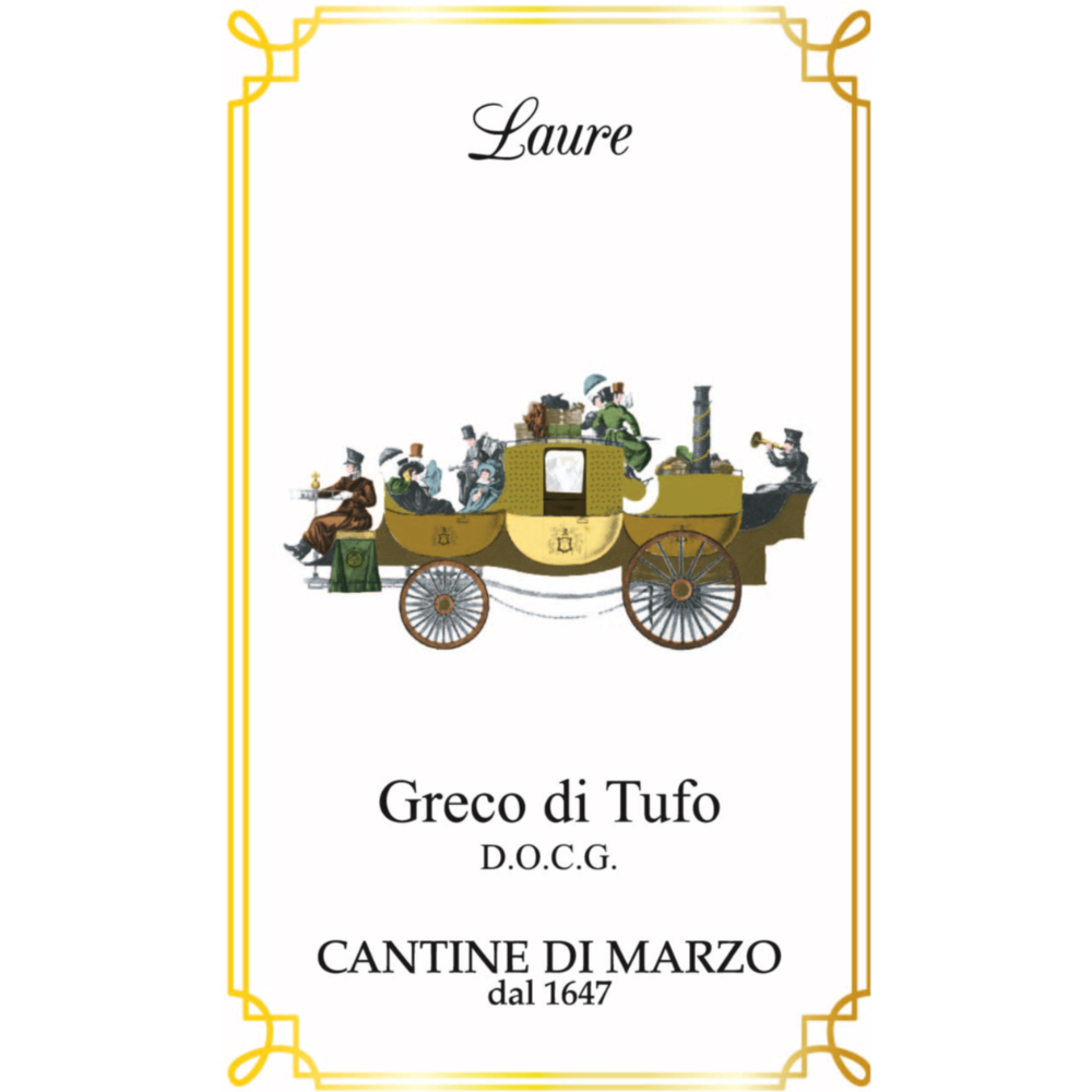 Cantine di Marzo. Greco di Tufo Laure Label single-vineyard greco, a dry white wine from Tufo Campania Italy