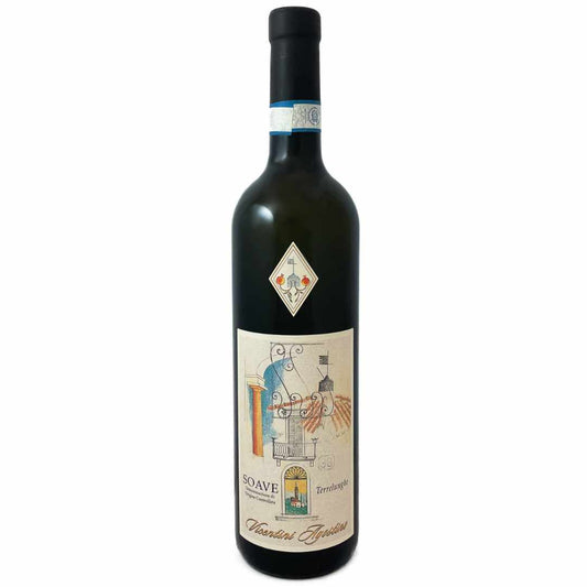 Agostino Vicentini Soave, a dry white Italian wine made from Garganega and Trebbiano di Soave, also known as Verdicchio a single estate wine in the Veneto, close to Verona