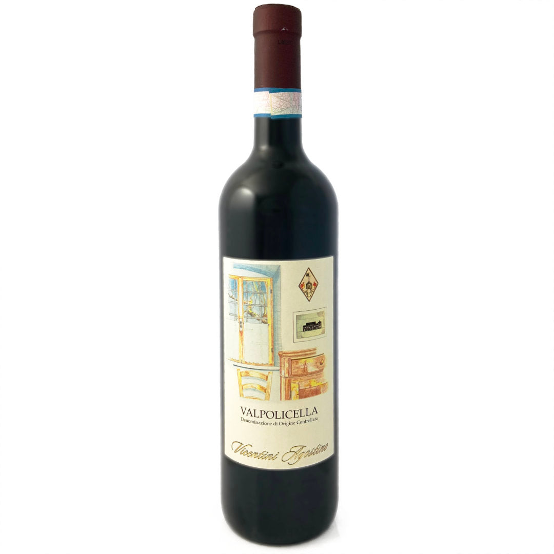 Agostino Vicentini Valpolicella a light bodied red wine from the Veneto, north of Verona made from Corvina, Corvinone and Rondinella grapes