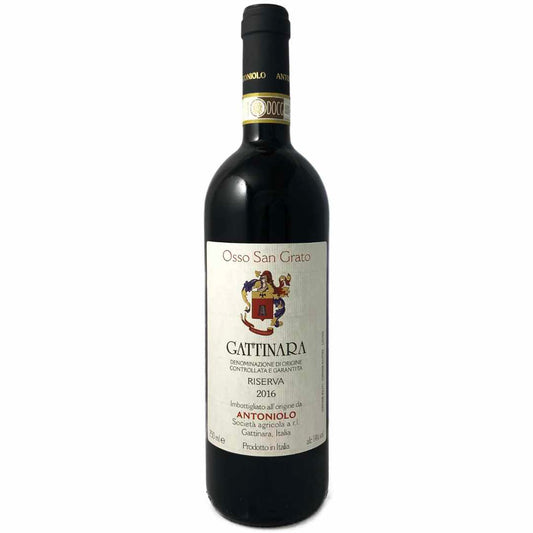 Antoniolo Gattinara 'Osso San Grato' Full bodied dry red wine made from Nebbiolo in the Alto Piemonte Italy
