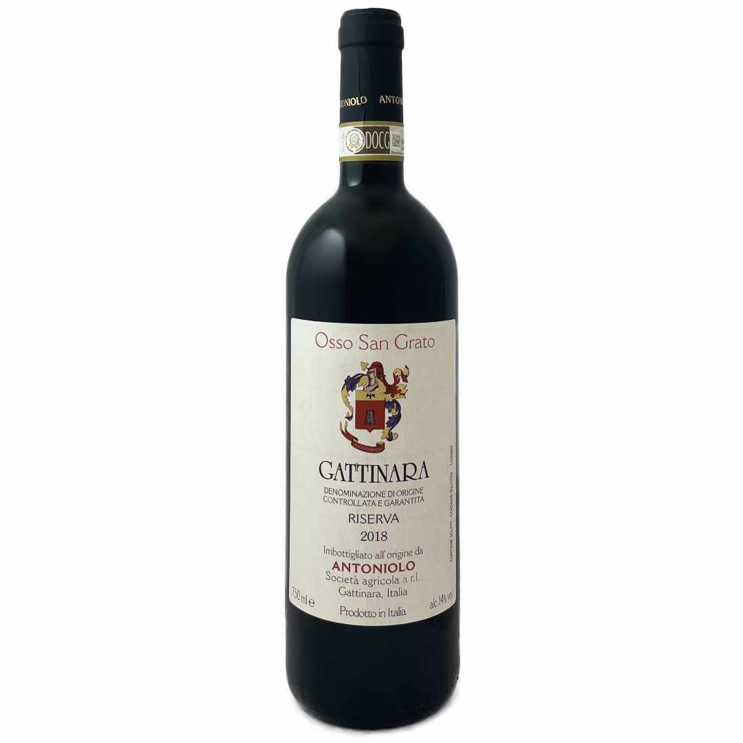 Antoniolo Gattinara 'Osso San Grato' 2018 Full bodied dry red wine made from Nebbiolo in the Alto Piemonte Italy