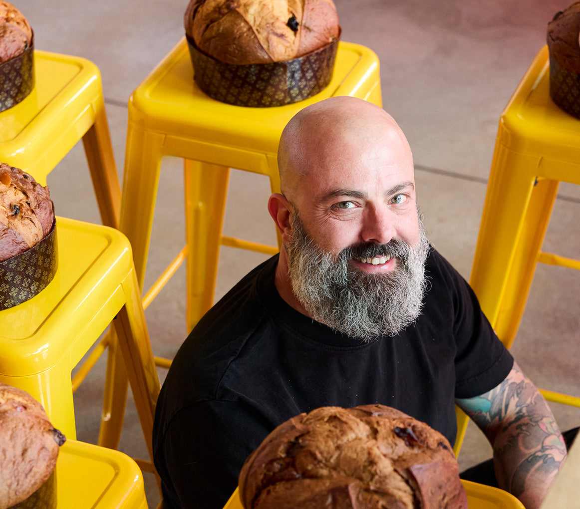 Artisan panettone maker Simone De Feo, his panettone are imported by Gelato Village