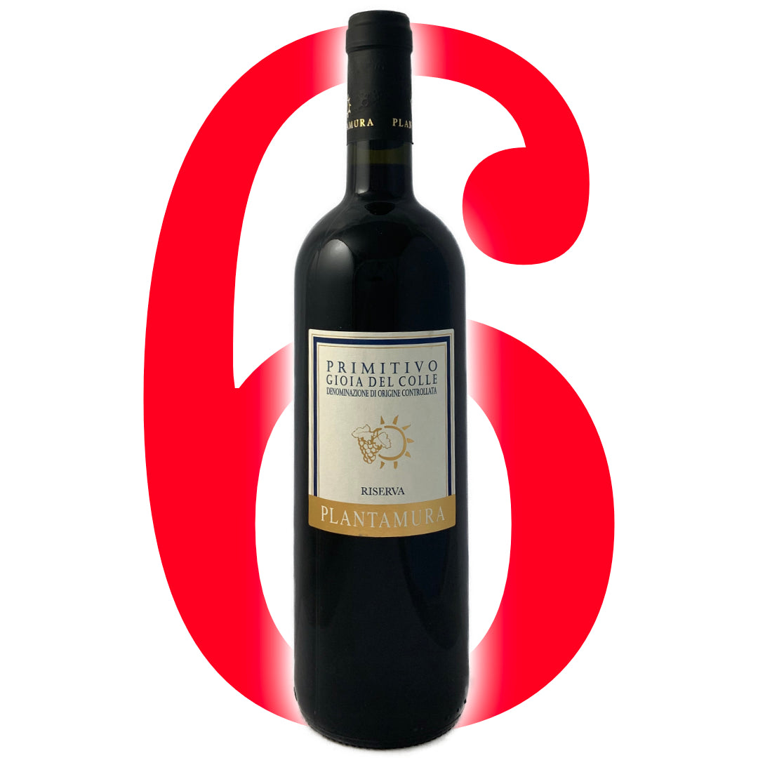 Bat and Bottle has a Christmas 6 bottle offer on Plantamura's Gioia del Colle Primitivo Riserva Full bodied Italian wine from Puglia/Apuglia made from organically grown grown grapes