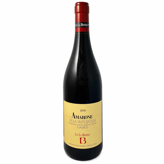 Ca la Bionda Amarone della Valpolicella Classico 2018 a full bodied dry red wine from the Veneto in North East Italy