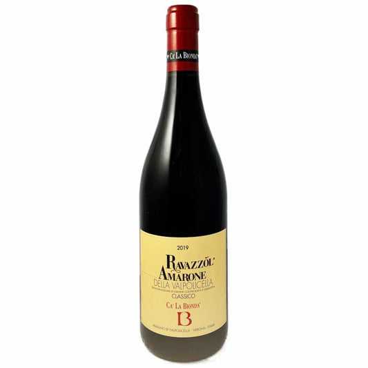 Ca la Bionda Amarone Ravazzol 2019 single vineyard 'Ravazzol' Full boddied Italian red wine, made using the appassimento system