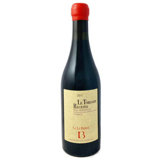 Ca la Bionda. Recioto della Valpolicella Classico 'Le Tordare' Full bodied sweet red wine made using the apassimento process in the Veneto, Italy