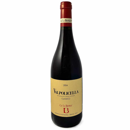 Ca la Bionda Valpolicella Classico 2024 Light to medium bodied dry red Italian wine, organically grown grapes in the Veneto