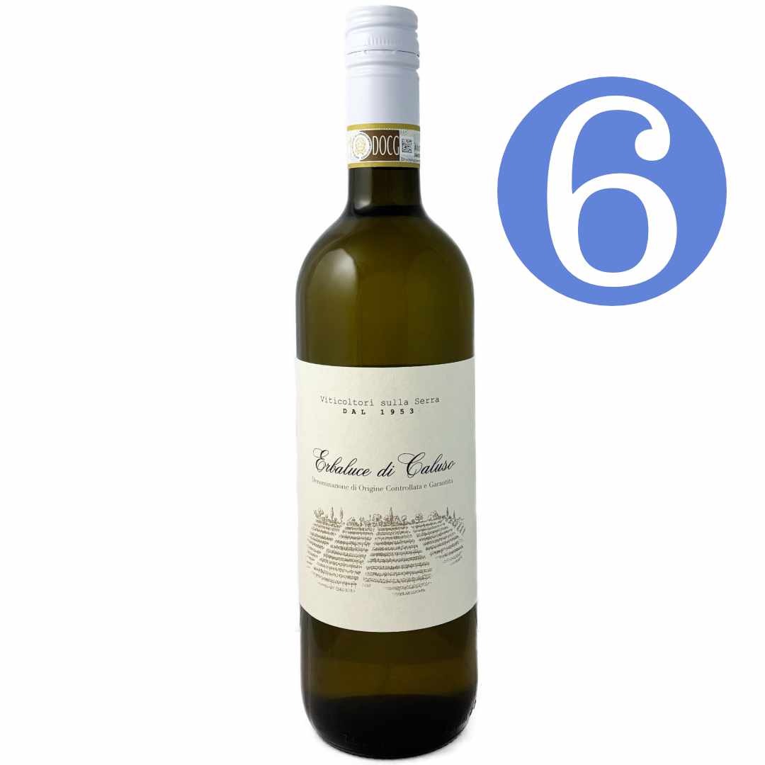 Cantina della Serra Erbaluce di Caluso a dry white Piemontese wine made in the Canavese from the Erbaluce grape dry and intense 6 bottle case offer