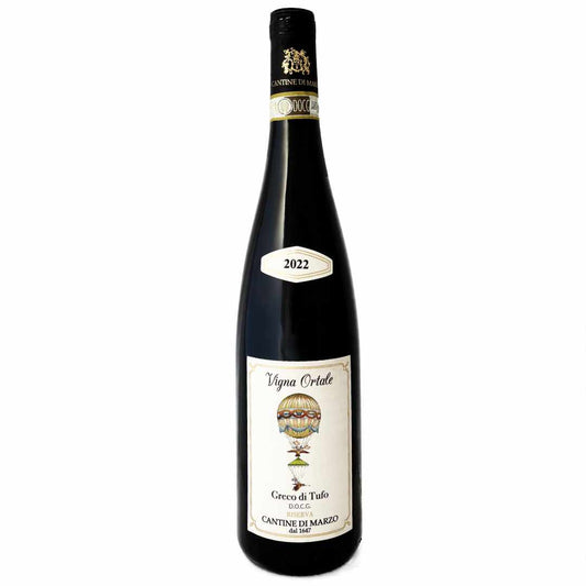 Cantine di Marzo. Greco di Tufo Riserva 'Vigna Ortale' a single vineyard expressive, mineral dry white wine from Tufo, east of Naples in Campania