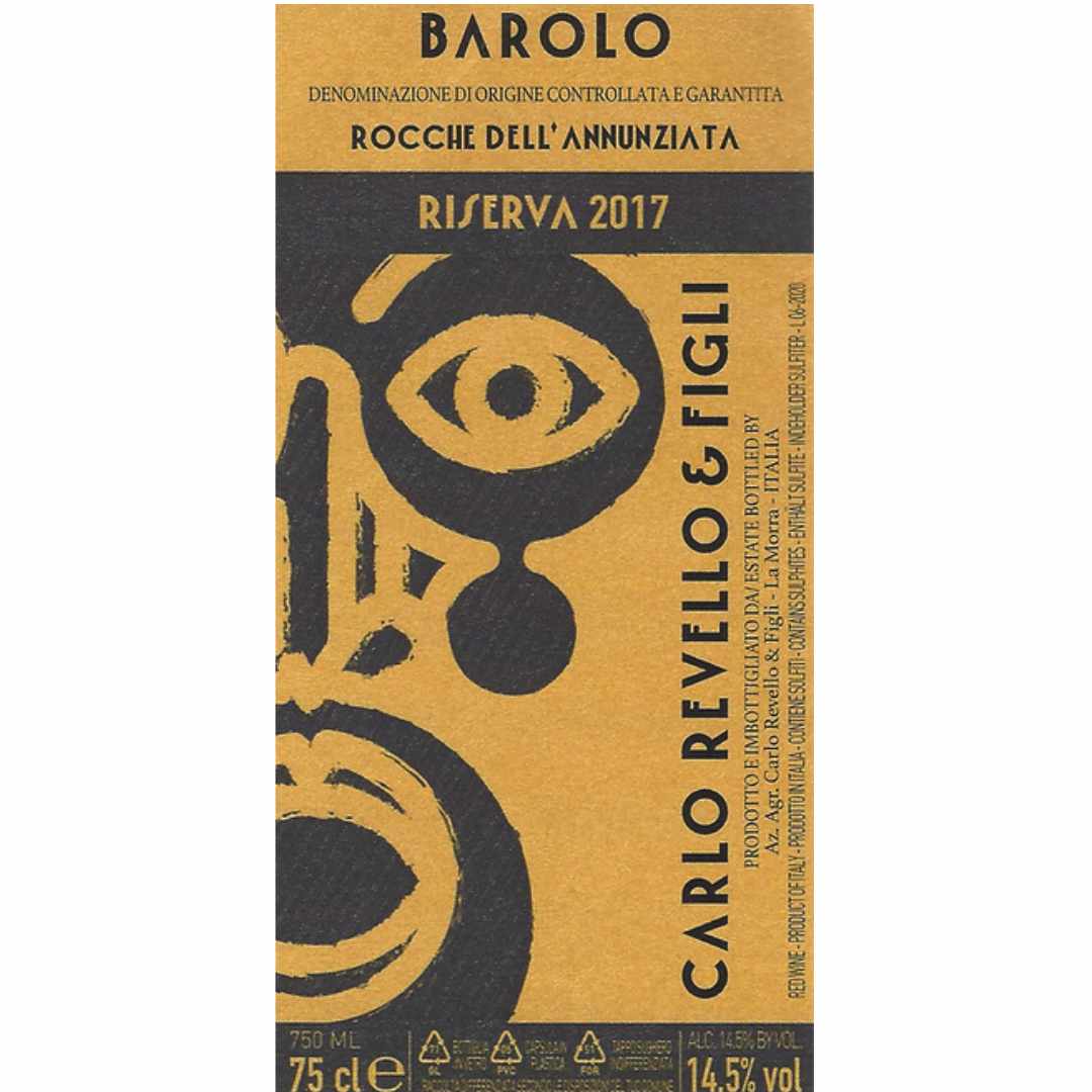 Carlo Revello Barolo Riserva 2017 a full bodied Italian red wine made from nebbiolo grown on the MGA of Rocca dell'Annunziata in La Morra Piemonte