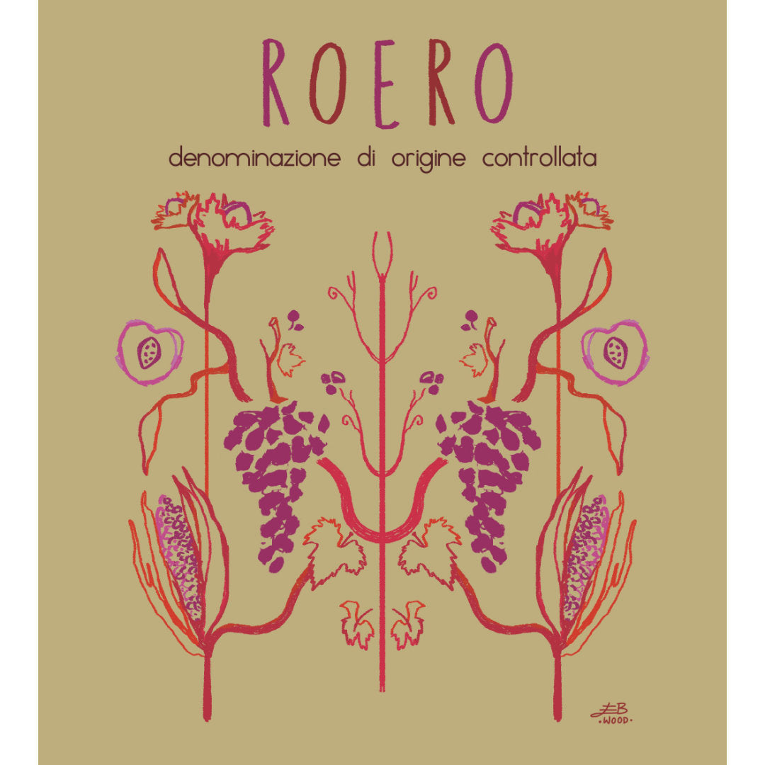 Cordero Roero Riserva Nebbiolo 2021 a medium to full bodied red wine from Piemonte in North West Italy wine label