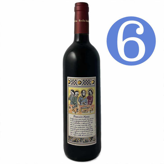 6 bottle offer Emilio Bulfon Piculit Neri medium bodied  red wine made with a rare grape variety from the Friuli in Northeast Italy imported by Bat and Bottle wine shop