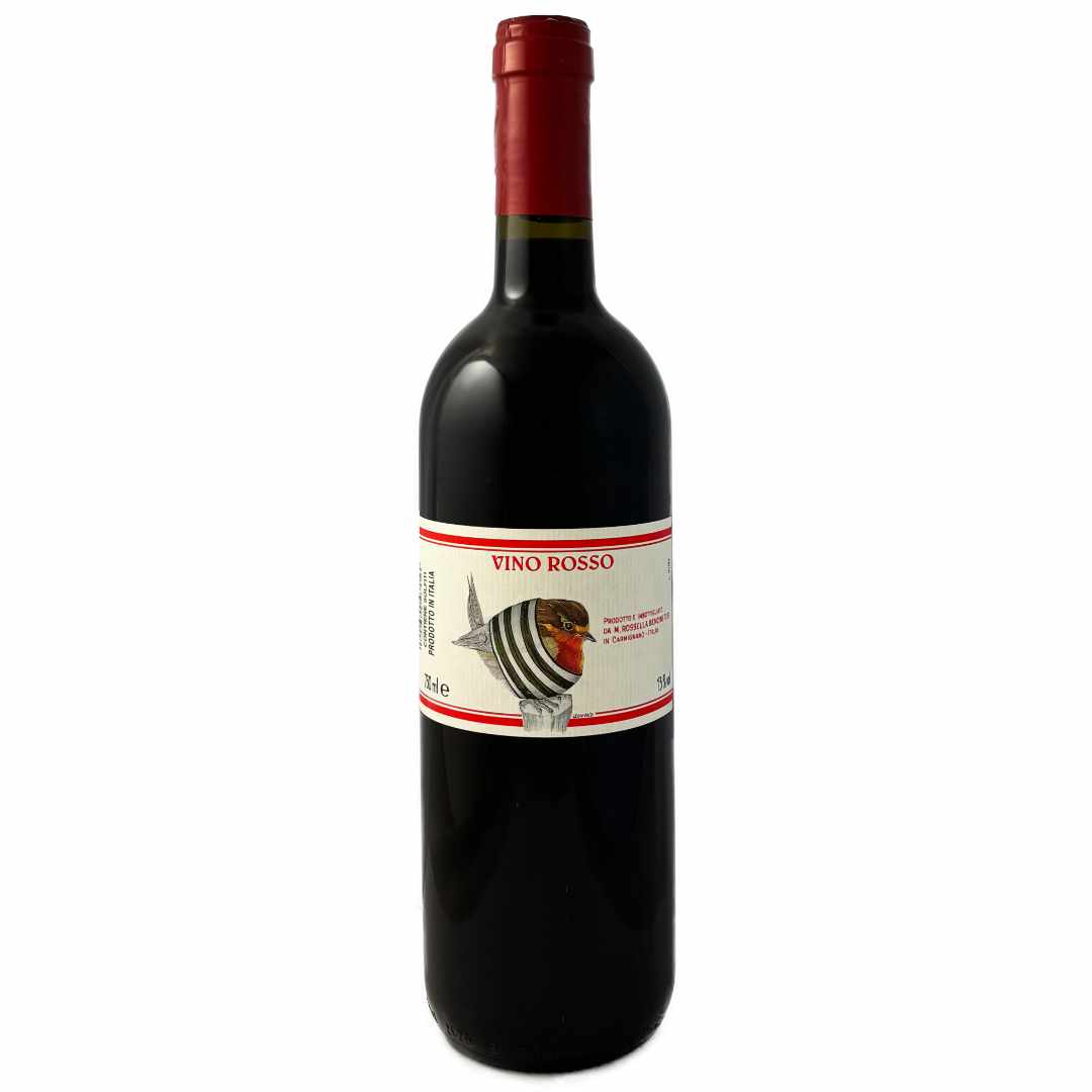 Fattoria di Bacchereto Terre a Mano. Vino Rosso a pure Sangiovese from Carmignano that must be declassified to Vino Rosso a medium bodied dry red wine organic and biodynamically farmed