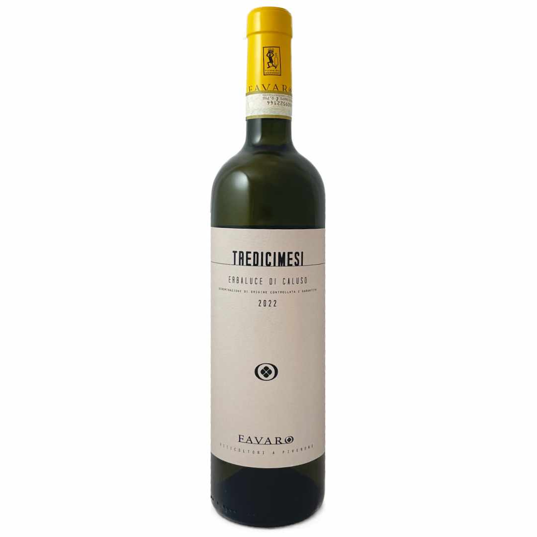 Favaro. Erbaluce di Caluso Tredicimesi '13' Canavese dry white Italian wine left on the lees in a cement egg for 13 months