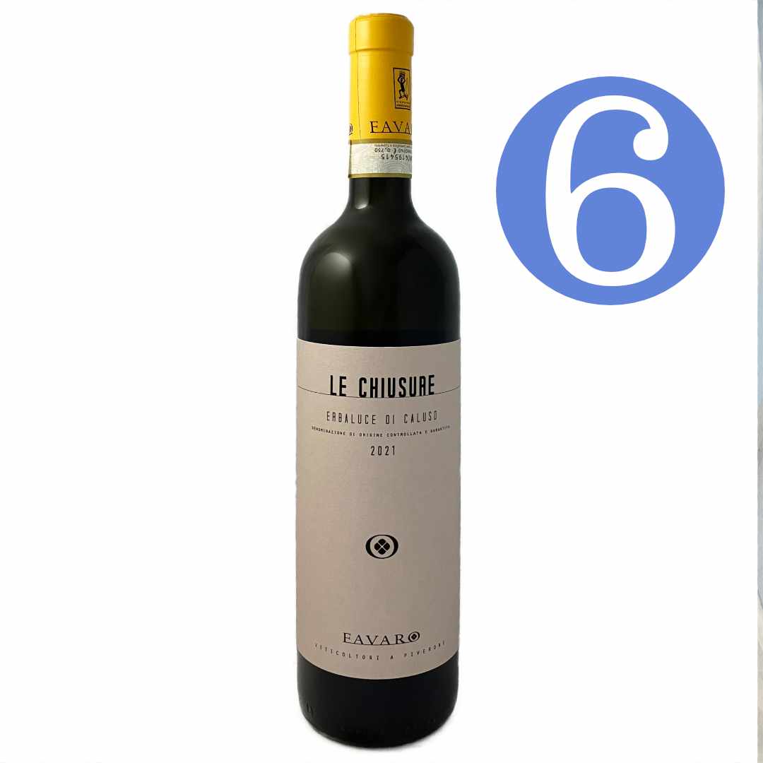 6 bottle offer on Camillo Favaro's Erbaluce di Caluso from Le Chiusure vineyard in the Alto Piemonte, a small family winery specialising in Erbaluce and Nebbiolo. A dry white medium bodied Italian wine