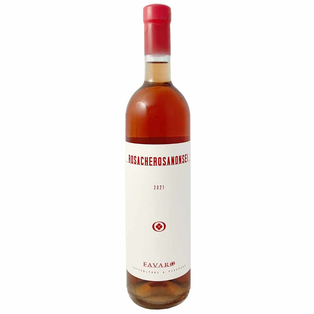 Favaro Rosato Rosacherosanonsei dry rose wine from Piemonte made from the Nebbiolo grape