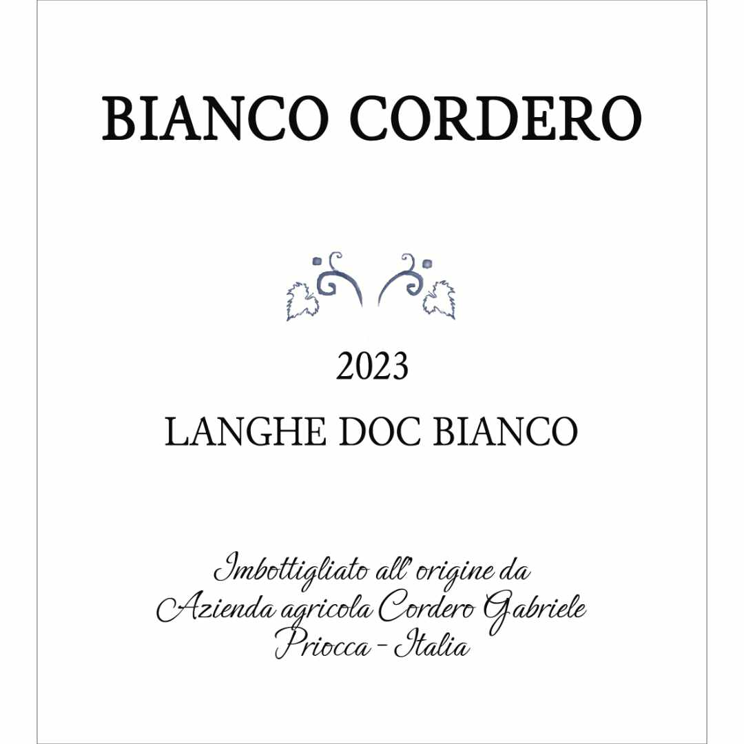 Gabriele Cordero Langhe Bianco 2023 an unusual dry white wine made from the Bianver or Bian Ver grape type in the Roero area of the Langhe in Piemonte in the north west of Italy imported by Bat and Bottle specialist Italian wine shop