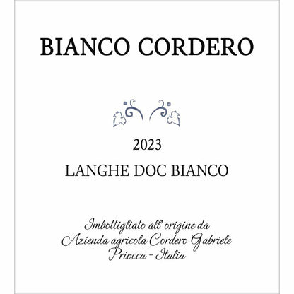 Gabriele Cordero Langhe Bianco 2023 an unusual dry white wine made from the Bianver or Bian Ver grape type in the Roero area of the Langhe in Piemonte in the north west of Italy imported by Bat and Bottle specialist Italian wine shop