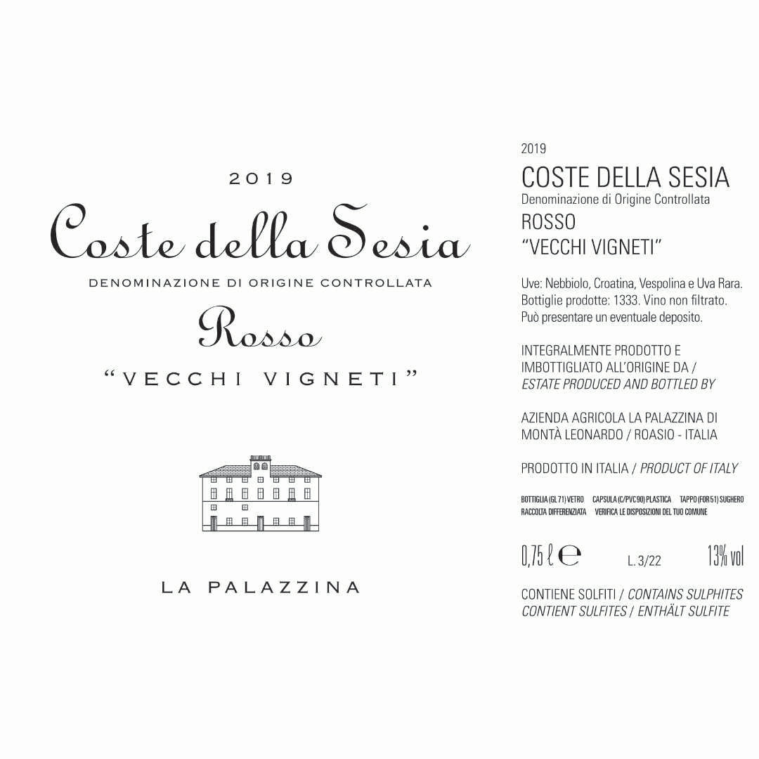 La Palazzina Vecchi Vigneti 2019 Coste della Sesia Old vine Piemonte Nebbiolo Croatina Uva Rara Vespolina