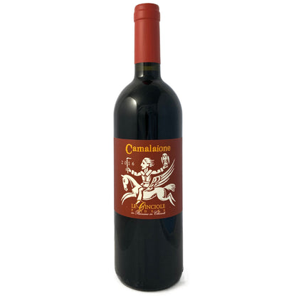 Le Cinciole Camalaione 2016 high altitude super-Tuscan full bodied red wine from Cabernet Sauvignon Merlot and Syrah certified organic farming along biodynamic principals imported by Bat and Bottle