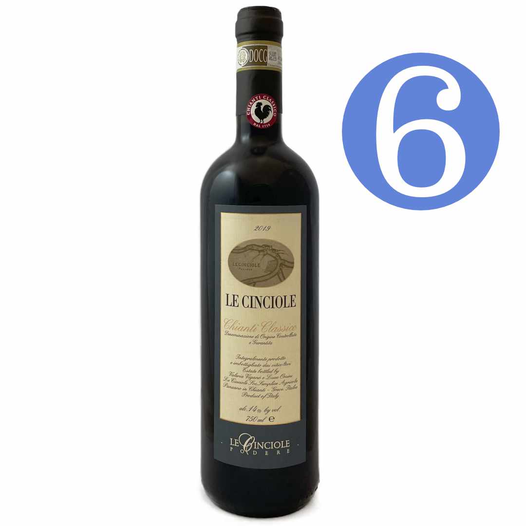 Le Cinciole Chianti Classico 2019 an organic Sangiovese from Panzano a high altitude Tuscan red wine 6 bottle case offer imported from Bat and Bottle