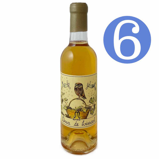 Le Marie. Malvasia Moscato 'Doux de Lissart' half bottle sweet white wine from under Mont Viso a 6 half bottle case imported by Bat and Bottle